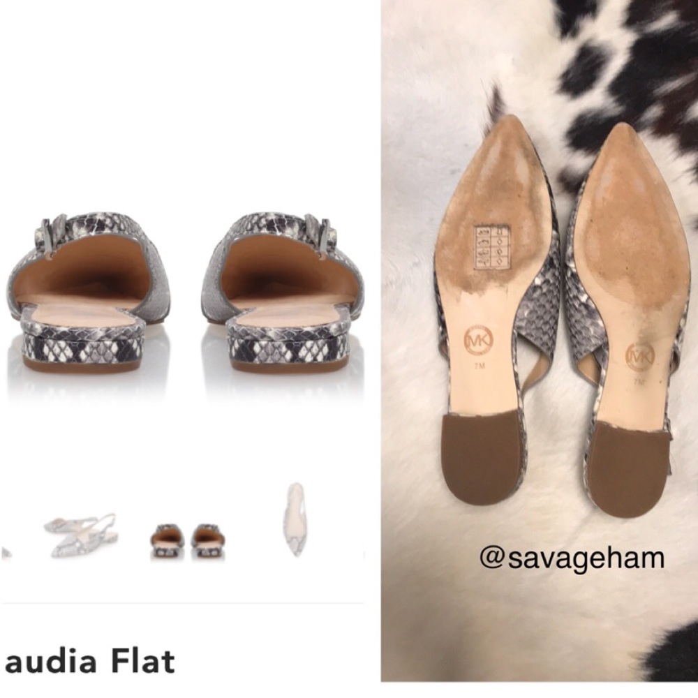 Mk Claudia Python-Embossed Slingback Flats - image 6